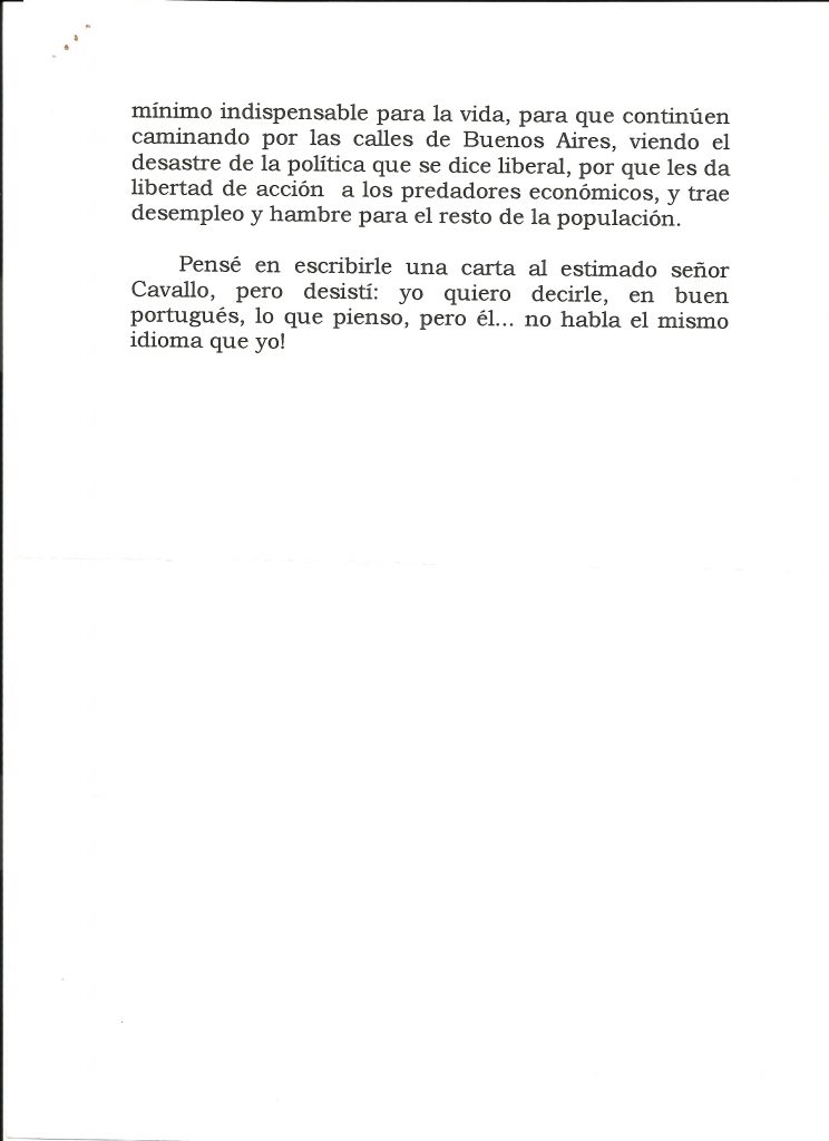 Estimado señor Cavallo, um texto de Augusto Boal