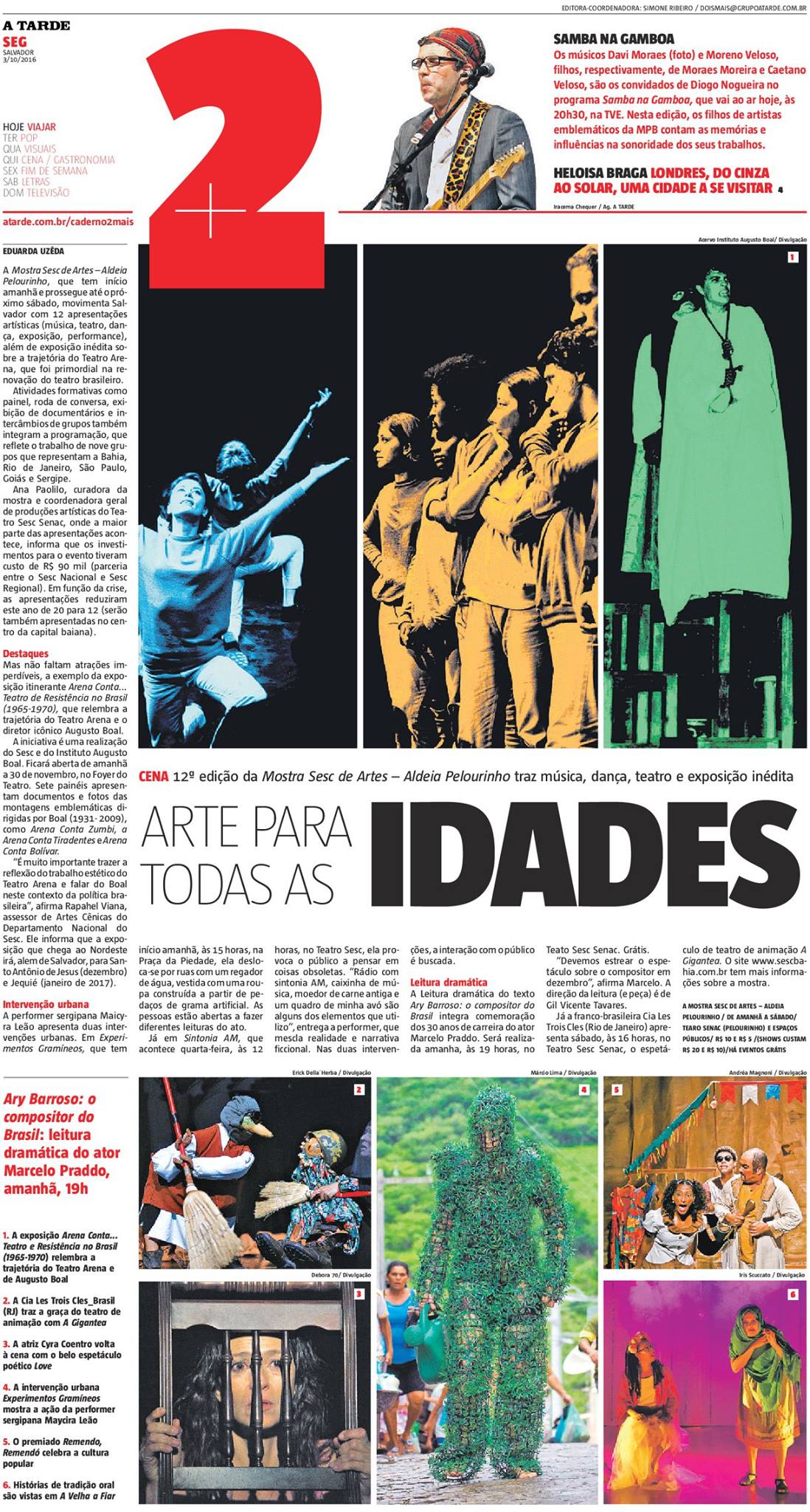 Exposição itinerante "Arena conta… Teatro de resistência no Brasil (1965-1970)" chega agora no Sesc das Artes – Aldeia Pelourinho